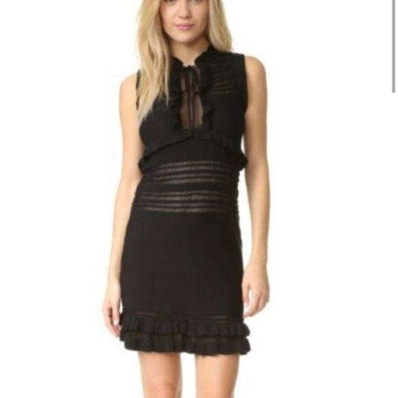 For Love And Lemons Dresses & Skirts - NWT For Love and Lemons Knitz Black knit dress With Sheer Accents S